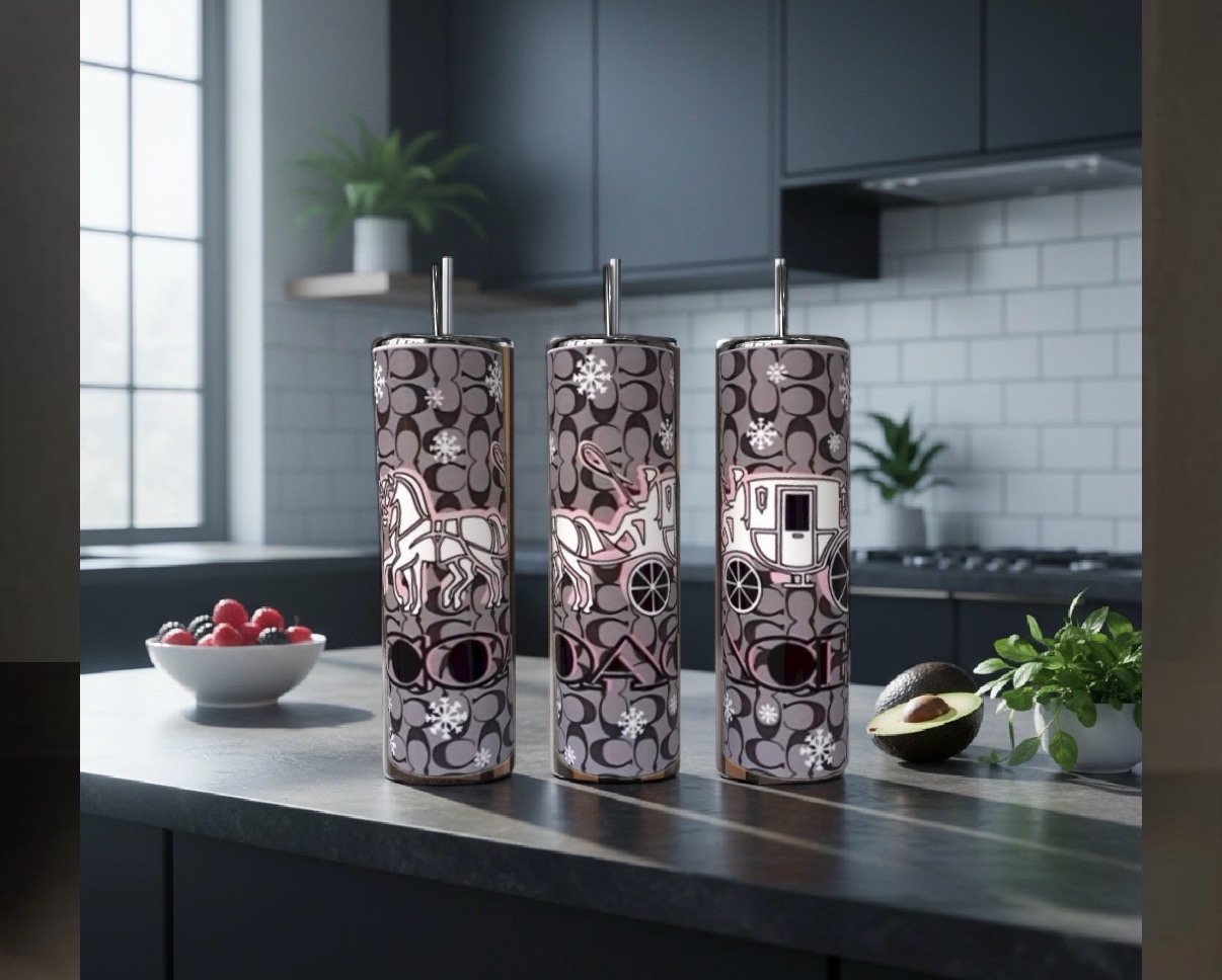 Grey & Pink Coach | 20oz Stainless Steel Tumbler